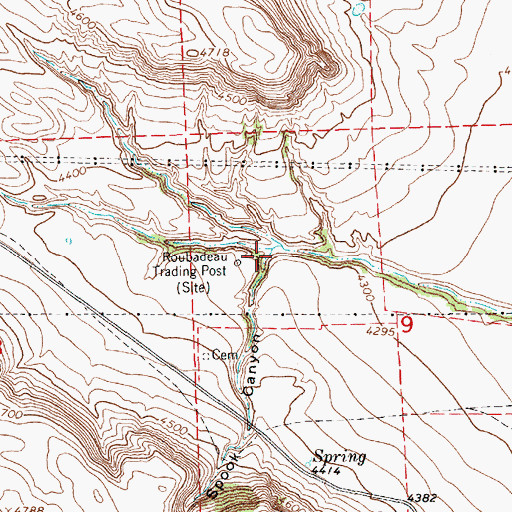 Topographic Map of Spook Canyon, NE