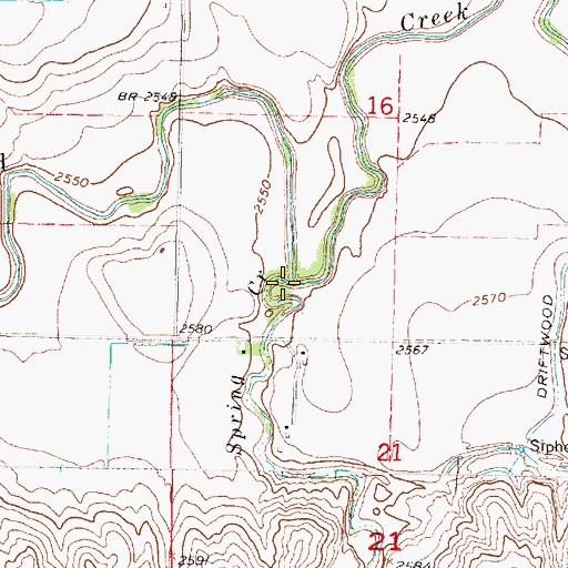 Topographic Map of Spring Creek, NE