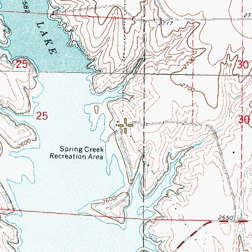 Topographic Map of Spring Creek Recreation Area, NE