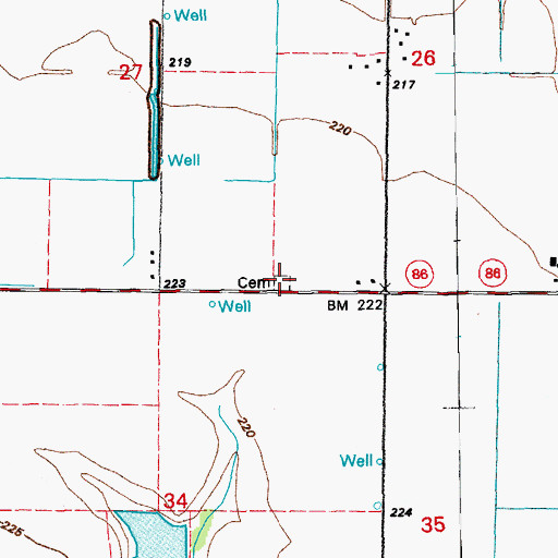 Topographic Map of Lutheran Cemetery, AR