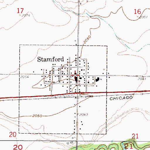 Topographic Map of Stamford, NE