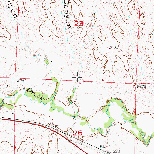 Topographic Map of Staples Canyon, NE