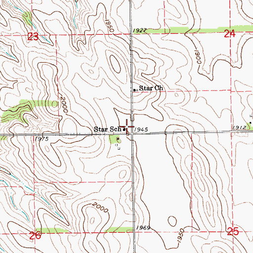 Topographic Map of Star School, NE