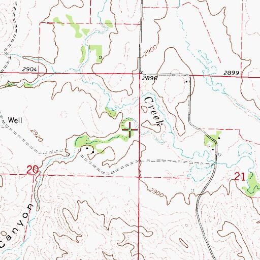 Topographic Map of Suttlers Canyon, NE