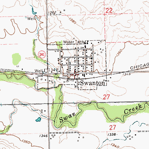 Topographic Map of Swanton, NE