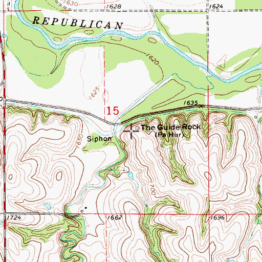 Topographic Map of The Guide Rock, NE