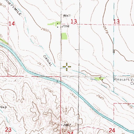 Topographic Map of Thirtymile Canal, NE