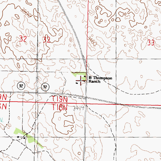 Topographic Map of B Thompson Ranch, NE