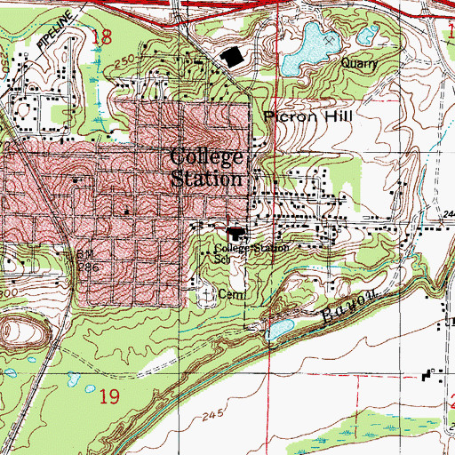 Topographic Map of College Station Elementary School, AR