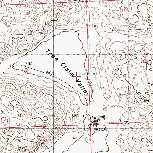 Topographic Map of Tree Claim Valley, NE