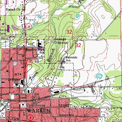 Topographic Map of Eastside Elementary School, AR