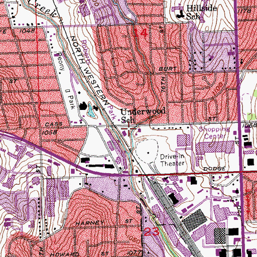 Topographic Map of Underwood School, NE