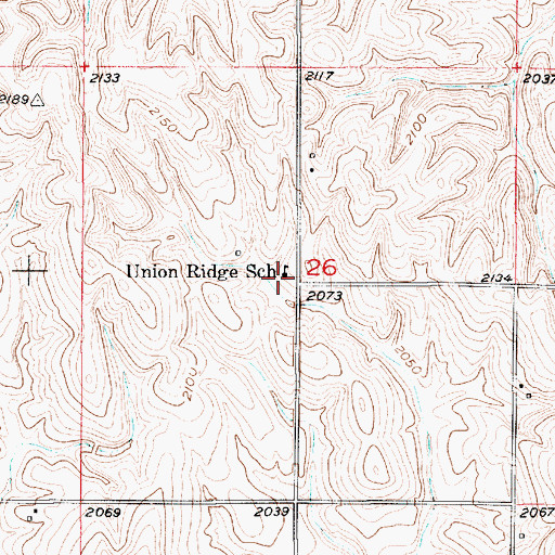 Topographic Map of Union Ridge School, NE