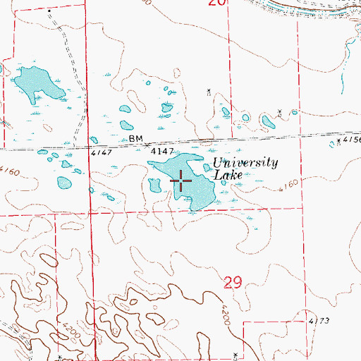 Topographic Map of University Lake, NE
