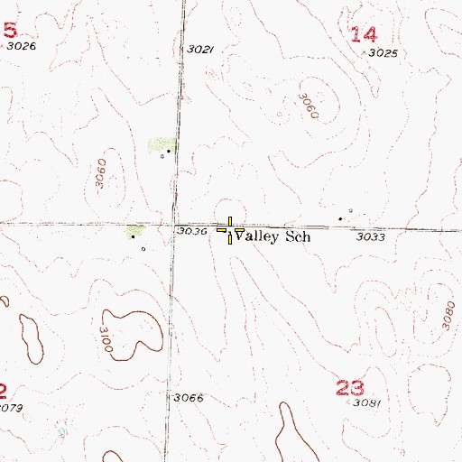 Topographic Map of Valley School, NE