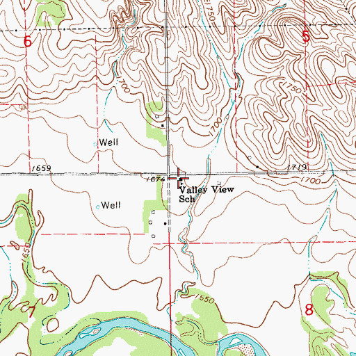 Topographic Map of Valley View School, NE