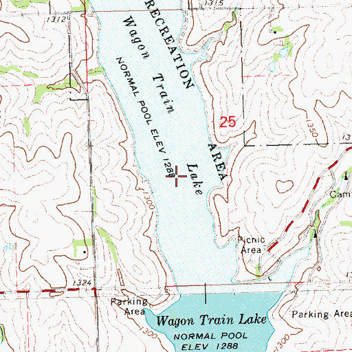 Topographic Map of Wagon Train Lake, NE
