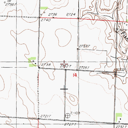 Topographic Map of Ward School, NE