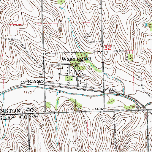 Topographic Map of Washington, NE