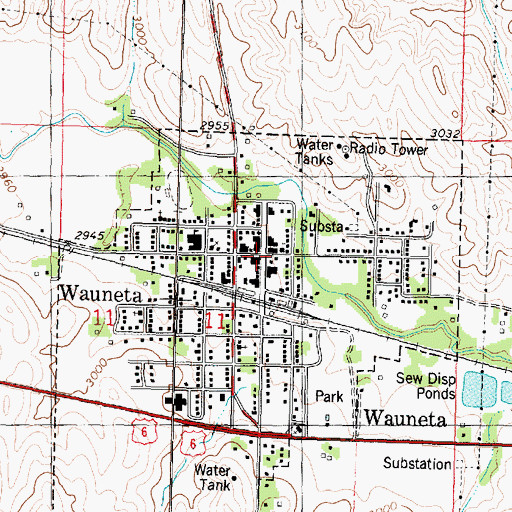 Topographic Map of Wauneta, NE