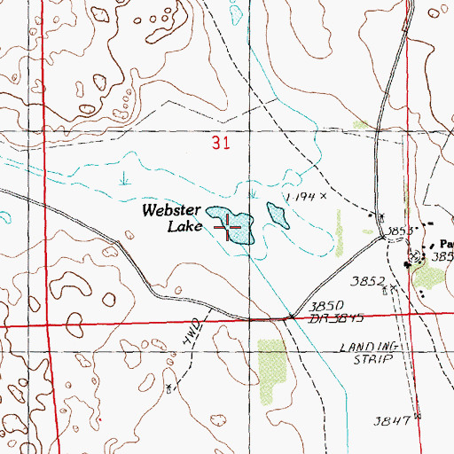 Topographic Map of Webster Lake, NE