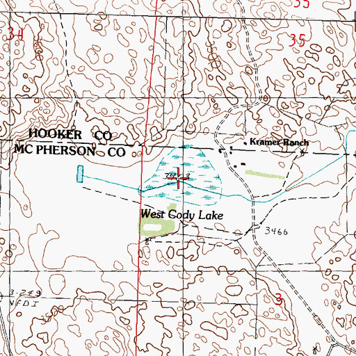Topographic Map of West Cody Lake, NE
