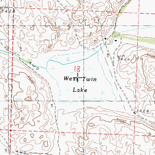 Topographic Map of West Twin Lake, NE