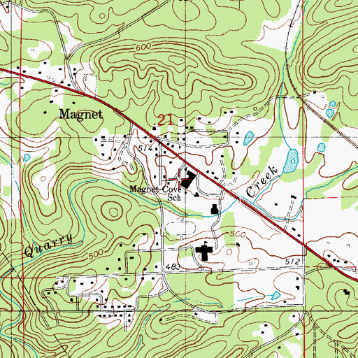Topographic Map of Magnet Cove Elementary SChool, AR