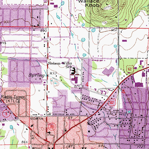 Topographic Map of Nelson Wilks Herron Elementary School, AR
