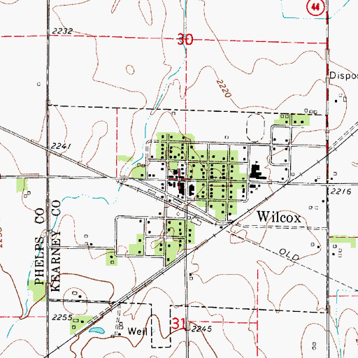 Topographic Map of Wilcox, NE