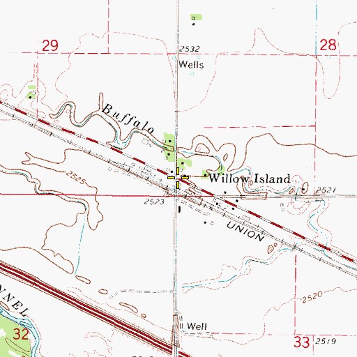 Topographic Map of Willow Island, NE