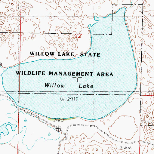 Topographic Map of Willow Lake, NE