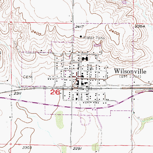 Topographic Map of Wilsonville, NE