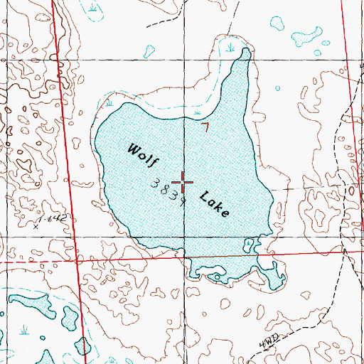 Topographic Map of Wolf Lake, NE