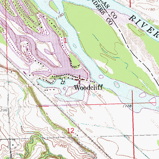 Topographic Map of Woodcliff, NE