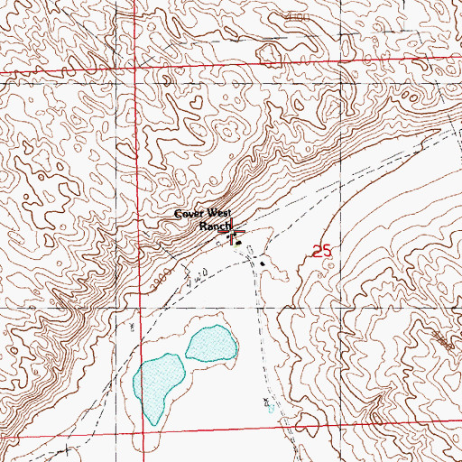 Topographic Map of Cover West Ranch, NE