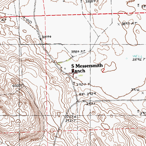 Topographic Map of S Messersmith Ranch, NE