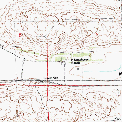 Topographic Map of P Strasburger Ranch, NE