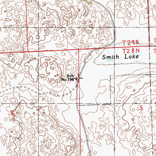 Topographic Map of School Number 166, NE