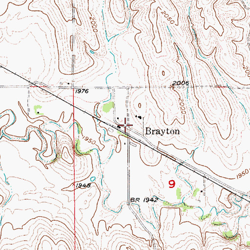 Topographic Map of Brayton, NE