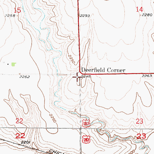 Topographic Map of Deerfield Corner, NE