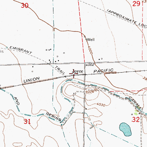 Topographic Map of Joyce, NE
