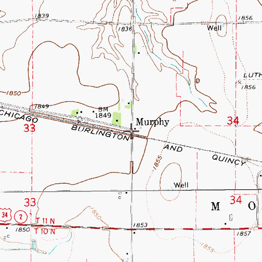 Topographic Map of Murphy, NE