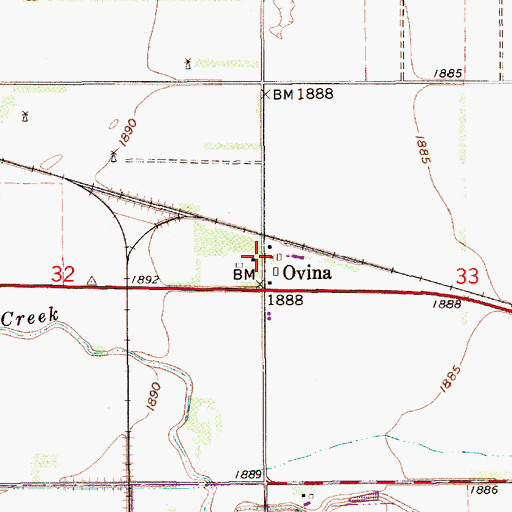 Topographic Map of Ovina, NE