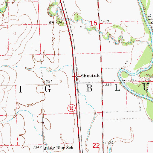 Topographic Map of Shestak, NE