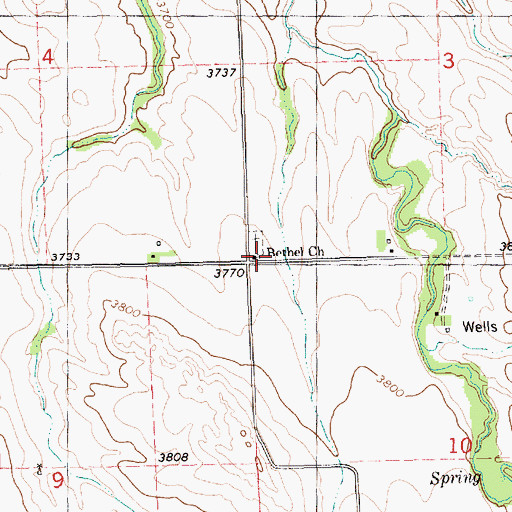 Topographic Map of Bethel Church, NE