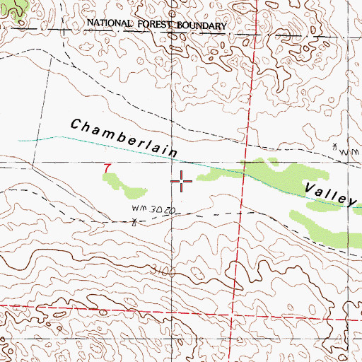 Topographic Map of Chamberlain Valley, NE