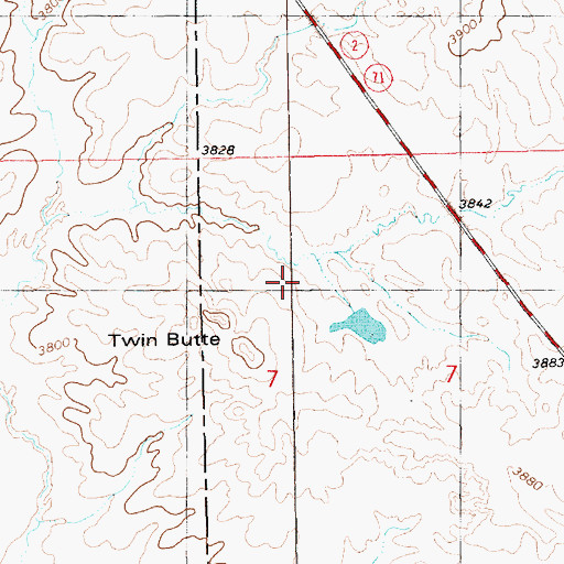 Topographic Map of Twin Butte, NE