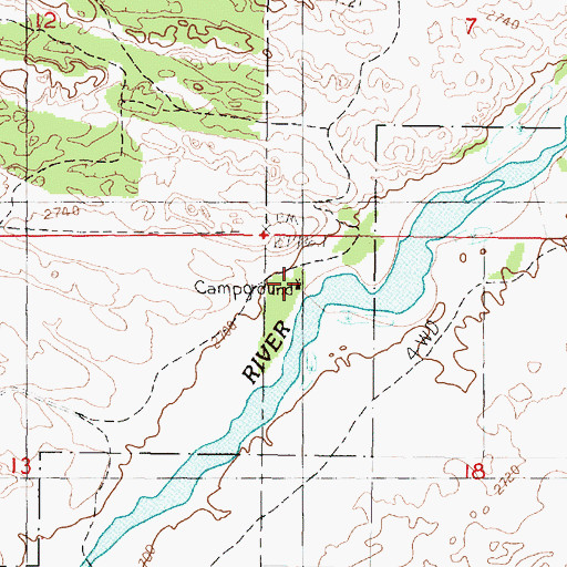 Topographic Map of Whitetail Canoe Launch/Campground, NE