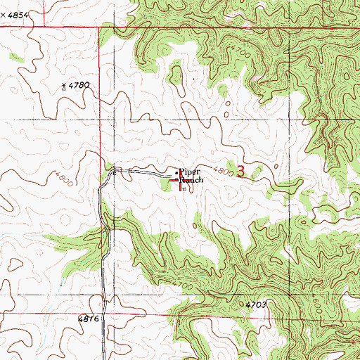 Topographic Map of Piper Ranch, NE